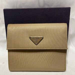PRADA CAMMELLO NYLON TRIFOLD WALLET with box
